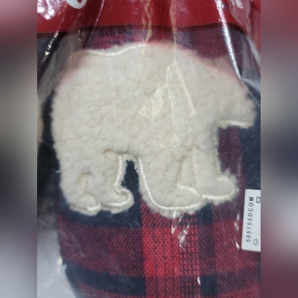 NEW Dearfoams Womens Size M 7 8 BEAR Fluffy Faux Sherpa Slippers - Picture 2 of 5